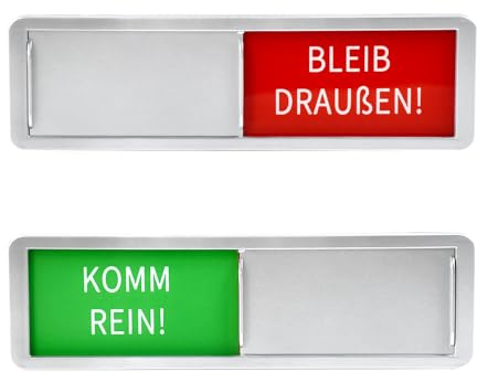 Huucozn BLEIB DRAUßEN! - KOMM REIN! Schild bleib draußen! komm rein! Schiebeschilder Türschild Türschilder Schiebeschild Privatsphäre Türschild Komm Rein Schild mit Schieber Festhaltemagneten