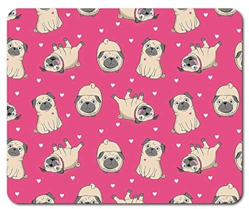 Destination Vinyl Ltd Cute Pug Dog Mouse Mat Pad - Pugs Pink Girls Dog Puppy PC Computer #8493