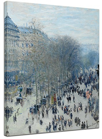Bilderdepot24 Bild auf Leinwand | Claude Monet - Boulevard des Capucines in 60x80 cm als Wandbild | Wand-deko Dekoration Wohnung alte Meister | NEU-180214-60x80-bdc