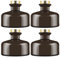 Feel Fragrance Black Glass Diffuser Bottles Diffuser Jars with Gold Caps Set of 4 - 2.75 inches High, 150ml 5.1 Ounce. Fragrance Accessories Use for DIY Replacement Reed Diffuser Sets.