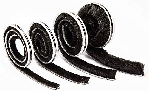 Bürstendichtung Bürstenhöhe 15 mm selbstklebend schwarz 6,7 x 15mm Dichtungsbürste Türbürste Türbodendichtung Grundpreis ab 0,99 EUR/m (25 m)