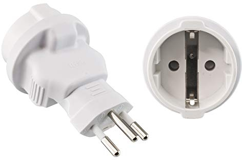 DINIC Reiseadapter, Stromadapter für die Schweiz, 3-Pin CH Adapter mit Sicherung (3 Stück, weiß)