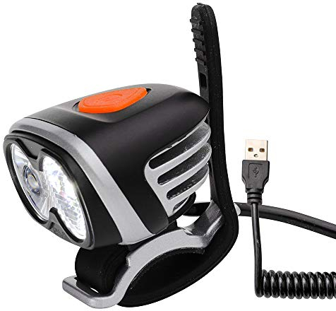 USB Helmlampe Stirnlampe Sport und Freizeitlampe mit 720 Lumen | 3 Leuchtmodi | kann mit allen 5V Powerbanks mit einem Output von 2A betrieben werden