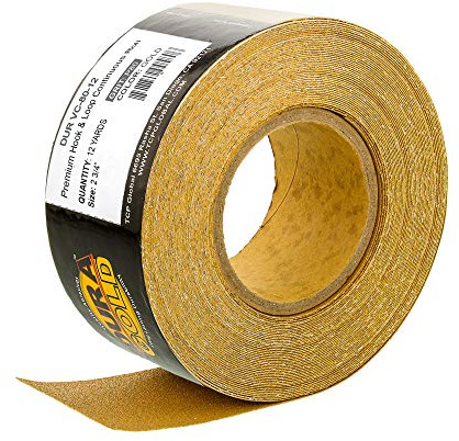 Dura-Gold Premium - 80 Grit Gold - Hook & Loop Backing Longboard Continuous Sandpaper Roll, 2-3/4 Wide, 12 Yards Long - For Automotive & Woodworking Air File Long Board Sanders, Hand Sanding Blocks