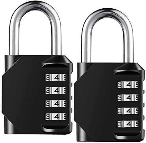 Combination Lock Resettable 4 Digit Padlock with Combination, AIHYTU Waterproof and Heavy Duty Combination Padlock Outdoor for School Gym Locker, Fence Gate, Toolbox, Employee Hasp Locker – 2 Pack