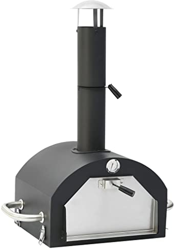 vidaXL Outdoor Pizza Oven Smoker Garden Pizza Oven Pizza Maker Outdoor Grill Oven Attachment Garden Cooking Accessory with Pizza Stone