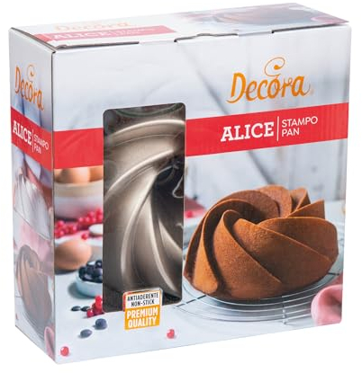 Decora 0080111 Stampo Antiaderente Alice Ø 24 X 9 h Cm, In Alluminio Pressofuso, per realizzare preparazioni dolci e salate.