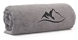 BERGBAD – Premium Saunatuch 80 x 200 cm dunkelgrau | aus 100% Baumwolle 875 g/m² | Duschtuch, Badetuch, mit Aufhänger | Besonders weich und saugfähig
