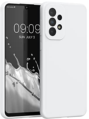 kwmobile Hülle kompatibel mit Samsung Galaxy A33 5G Hülle - Silikon Handy Case - Handyhülle weiche Oberfläche - kabelloses Laden - Weiß matt