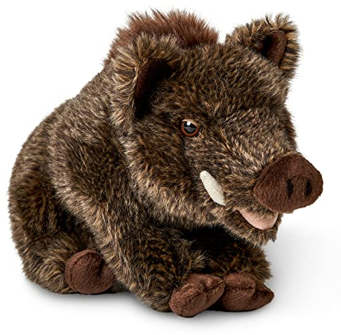 Uni-Toys - Wildschwein, sitzend - 18 cm (Höhe) - Plüsch-Schwein, Keiler - Plüschtier, Kuscheltier