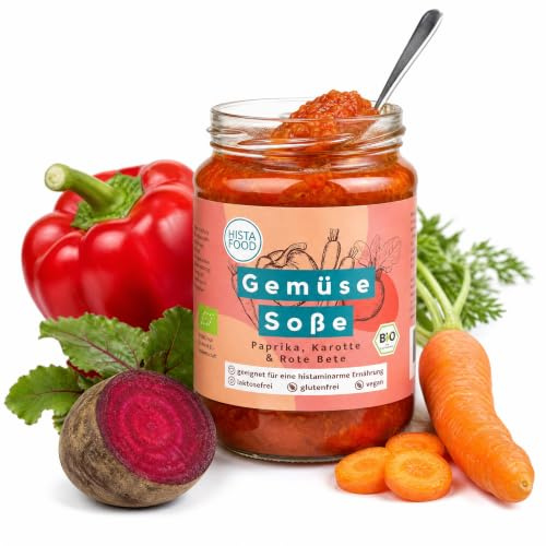 HistaFood Bio GemüseSoße ohne Tomaten, 330g, auch bei Histaminintoleranz geeignet, glutenfrei, laktosefrei, histaminarm & vegan