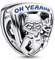 PANDORA Marvel Guardians of the Galaxy Rocket Raccoon & Groot Emblem Charm aus Sterling-Silber mit Emaille in der Farbe Silber-Blau, Marvel X PANDORA Kollektion, 792565C01