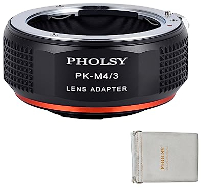 PHOLSY Adaptador de Objetivos PK a M4/3 para Lente de Montura Pentax K/PK y Cuerpo de Cámara Micro Four Thirds M4/3 (MFT Micro 4/3) Montura Compatible con Olympus Panasonic Lumix PK-MFT