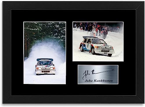 Juha Kankkunen Group B World Rally Champion, signiertes Foto, Poster, A4, gerahmt