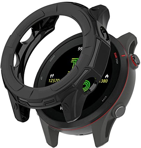 KUTEWEU Silicone Cover Compatibile con Garmin Forerunner 255 Custodia, Morbida TPU Protettivo Case Skins Copertura Resistente Shell per Garmin Forerunner 255 Smartwatch Accessori (Black)