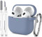 R-fun Kompatibel mit AirPods 3 Hülle, Kompatibel mit AirPods 3 Gen Hülle Case mit Reinigungsset und Schlüsselanhänger, Weicher Silikonschutz Kompatibel mit Apple AirPods 3 Hülle Case,Blaugrau