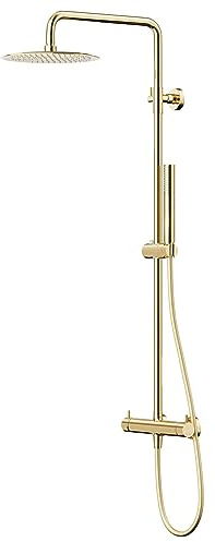 KOLMAN Badezimmer Duschset Gold LUGO Duschsäule Brausegarnitur mit Duschmischer