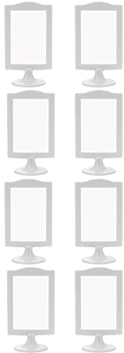 Warmhm 8 STK Bilderrahmen Inhaber Der Tischnummer Acrylrahmen Tischständer EIN Rahmenschildhalter Tische Aus Kunststoff Doppelseitige Fotorahmen Fotohalter Das Schild Weiß Plastik 4X Bunt