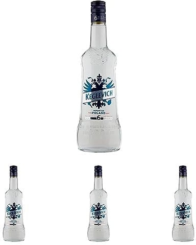 Keglevich Vodka, Vodka di Puro Grano, Imported from Poland, 6 Distillazioni, 38%, 0,7 lt (Confezione da 4)