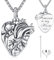 Urne Halskette für Asche 925 Sterling Silber Asche Anhänger Kette Memorial Einäscherung Schmuck Geschenke für Herren Damen, Asche Schmuck mit Füllset (Herz Lebensbaum)