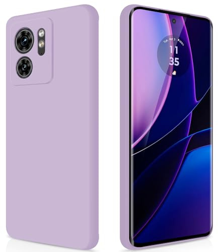 GiiYoon Case Compatible with Motorola Edge 40, Purple | Silky-Soft Touch, Full-Body Protective, Silicone, Anti-Scratch Microfiber Lining