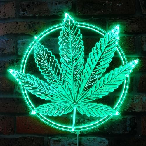 ADVPRO Marihuana Hanfblatt High Life RGB Dynamic Glam LED-Schild – Schnitt-zu-Kantenform – intelligente 3D-Dekoration – mehrfarbige Beschilderung st06s66-fnd-i0230-c