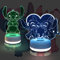 Stitch Night Lights - 2 Muster 3D LED Dekoration Lampe mit Timer, 16-Farben Stitch Light für Kinderzimmer Dekoration und Weihnachtsgeschenke