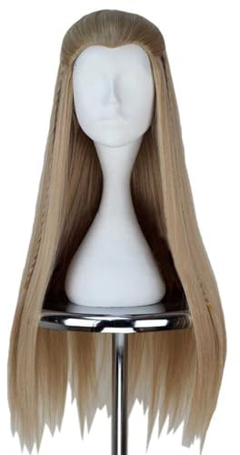 RiRaku Anime Cosplay Perücke Legolas Long Blonde Halloween Kostüm Cosplay Perücke,Für Party Karneval Weihnachten