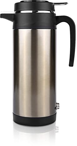 1000ML 12V/24V Stainless Steel Electric Car Kettle with Indicator Light, Vacuum Insulation, Food Grade Material, Universal Fitment, Ideal for Travel (12V)