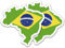 Finest Folia 2er Set Länder Silhouetten Aufkleber Länderaufkleber Bundesland Flagge Sticker für Auto Fahrrad Motorrad Modellblau selbstklebend wetterfest R215 (28 Brasilien)
