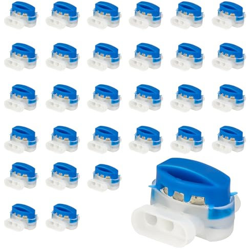 Boboleo Morsetti per Cavi/Cavo,Set di Connettori,Connettori Elettrici Impermeabili Cavo Connettore con Gel per Filo Perimetrale Robot Tagliaerba Giardino Outdoor e Rasaerba,30 Pezzi