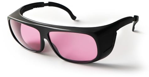 FONLAND Gafas de Seguridad para Láser OD4+ 190-380nm & 750-860nm, 808nm, 830 nm, Gafas Láser de Luz Infrarroja Cercana y UV protección para Los Ojos con Estuche.