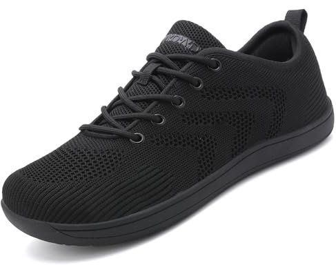 Ulicox Zapatos Minimalistas Unisex, Zapatillas para Correr, Deportivas y Caminar, Ligeras con Puntera Ancha, Negro 39