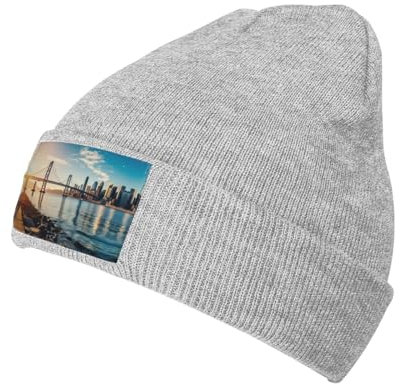 San Francisco Unisex Wintermütze Slouchy Beanies für Erwachsene, Strickmütze für dickes kaltes Wetter, grau, Einheitsgröße