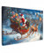 MuchoWow© Impression sur Toile Cadeau Noel Photo Peinture 90x60 cm Tableau Decoration Murale Chambre Salon Maison Deco Cuisine Père Noël - Renne - Noël - Neige