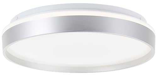 Lightbox Basic LED Wand- & Deckenlampe mit silberfarbenen Rahmen & CCT & | Basic LED Wand- & Deckenlampe mit silberfarbenen Rahmen & CCT & Fernbedienung | Ø 30 cm | dimmbare Deckenleuchte als
