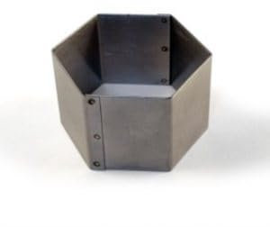 Genérico Molde hexagonal respostería en acero inoxidable 6,5 cm de diametro