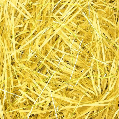 TXXATX Füllmaterial Geschenk 270g Geschreddertes Papier für Füllmaterial Geschenkbox Raffia Geschenk Füllung Gelb Verpackungsmaterial Füllmaterial für DIY Pakete Festival Geschenkbox Präsentkorb