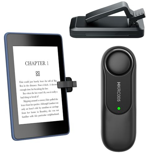 Hogance Mando a Distancia RF Universal Pasapáginas para Kindles eReaders, Turner de Página Inalámbrica para iPad Tabletas Lectura de eBooks, Accesorios para la Lectura de Kindles, HKRC005, Negro