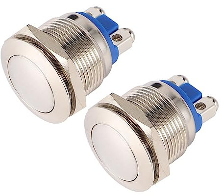 GARVALON 2stücke Rund Druckknopf-schalter Aus Für Elektrostarter Relais Und Haustechnik Einfache Installation Silber