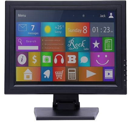 WooDerson 15 Inch LCD Touchscreen Monitor, POS Cash Register Monitors with VGA USB Cable Touch Screen LCD Display Power Adapter and 1 Stylus Pen for Retail and Point-of-Sale
