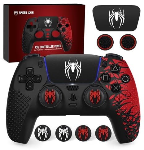 Darno Cover antiscivolo per controller PS5, accessori per controller PS5, 6 pezzi, con adesivo per touchpad, cover morbida in silicone per controller PlayStation 5 DualSense