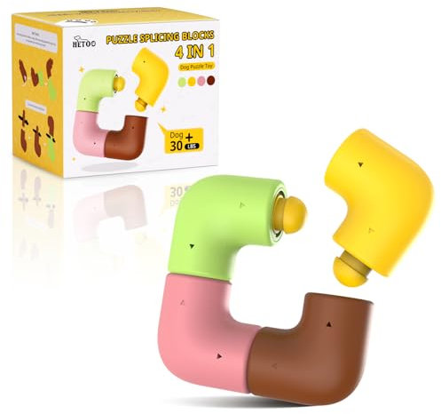 HETOO Hundespielzeug für Große Hunde Unzerstörbare Kauspielzeug für Aggressive Kauer Langlebiges Hund Puzzle Feeder Spielzeug mit Gummi Nylon für Verbesserung Intelligenz/Langeweile Relief (4 PCS)