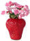 BerryGlow Glasvase in Erdbeeroptik, Handgefertigt, Rot, 20 cm Höhe, Dekorativ