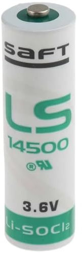 Saft LS14500 - Batteria al litio 3,6 V 2,6 Ah - Tipo AA, Li-SOCl₂, Alta energia, bassa autoscarica per IoT, Sensori, Misuratori e Dispositivi di lunga durata