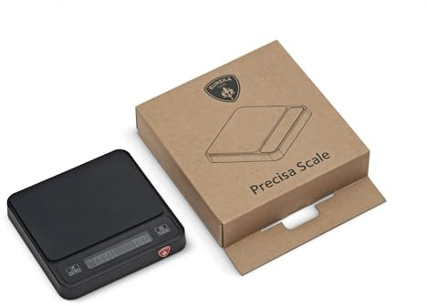 Eureka Präzisions-Digitalwaage, LCD-Display, Schwarz