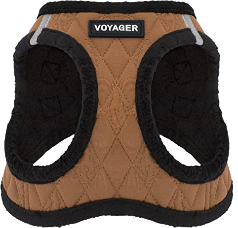 Best Pet Supplies - All Weather Mesh/Plush, Reflective, No Pull Harness for Small, Medium Dogs, Cats - Secure with Hook & Loop Fastener, Buckle, Double D-Rings - Beige Plush, XS