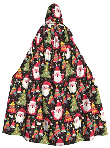 peiyeety Weihnachtsbaum-Farbe, Halloween-Kapuzenumhang für Damen und Herren, mit Kapuze, Cape, Cosplay-Kostüme, Urlaubsparty