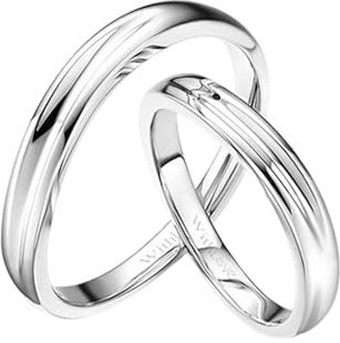 Wycian Verlobungsring Silber Damen Ringe Aus Platin PT950 Polieren Größe 47 (15.0) Massiv, Nicht Plattiert Mode Jubiläum Schmuck
