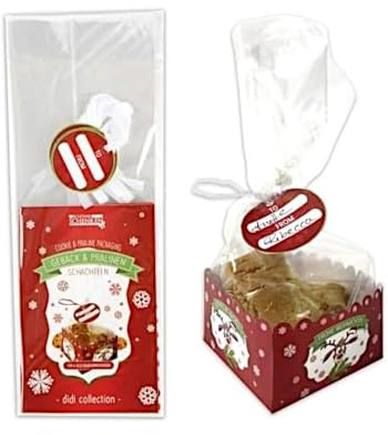Ameisenkeks® Geschenkverpackungs-Set für Gebäck & Pralinen – 6er Set | Schachteln, Klarsicht-Tüten & Geschenkanhänger | Weihnachtsverpackung, Plätzchenboxen, | 8×8×5,5 cm & 15,5×28,5 cm